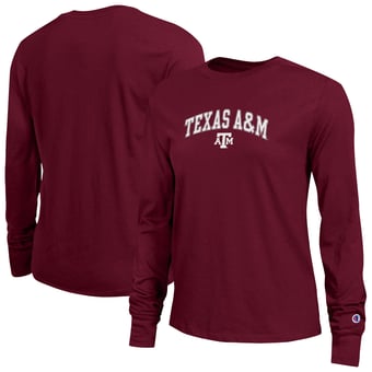 Women's Champion Maroon Texas A&M Aggies Arch Over Logo Long Sleeve T-Shirt