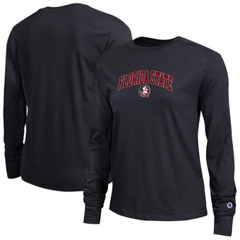 Women's Champion Black Florida State Seminoles Arch Over Logo Long Sleeve T-Shirt