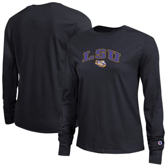 Women's Champion Black LSU Tigers Arch Over Logo Long Sleeve T-Shirt