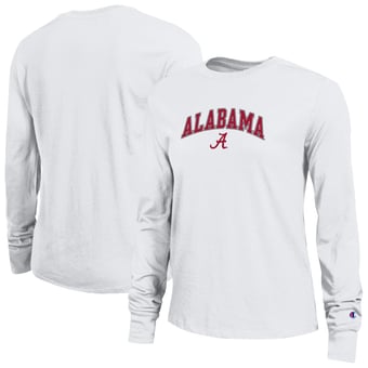 Women's Champion White Alabama Crimson Tide Arch Over Logo Long Sleeve T-Shirt