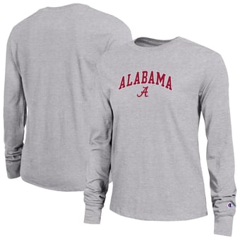 Women's Champion Gray Alabama Crimson Tide Arch Over Logo Long Sleeve T-Shirt