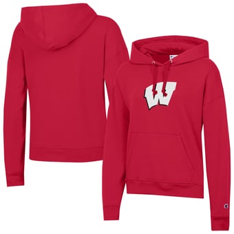 Women's Champion Red Wisconsin Badgers Powerblend Fleece Hoodie
