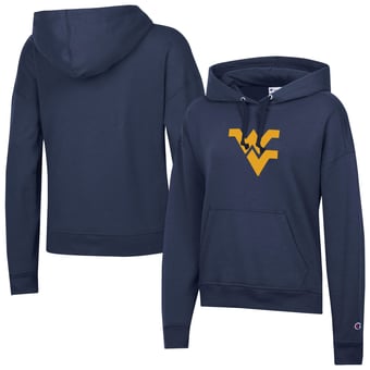 Women's Champion Navy West Virginia Mountaineers Powerblend Fleece Hoodie