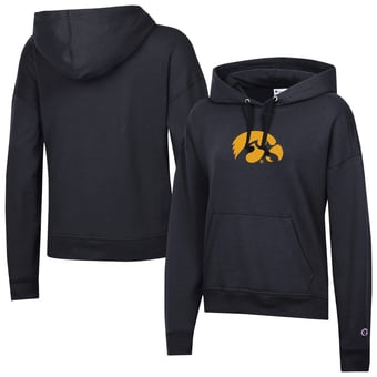 Women's Champion Black Iowa Hawkeyes Powerblend Fleece Hoodie
