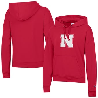 Women's Champion Scarlet Nebraska Huskers Powerblend Fleece Hoodie
