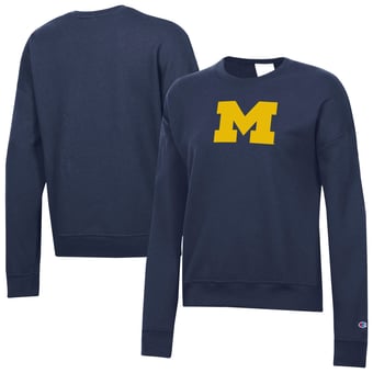 Women's Champion Navy Michigan Wolverines Powerblend Sweatshirt