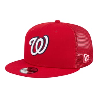 Youth New Era  Red Washington Nationals 9FIFTY Trucker Snapback Hat