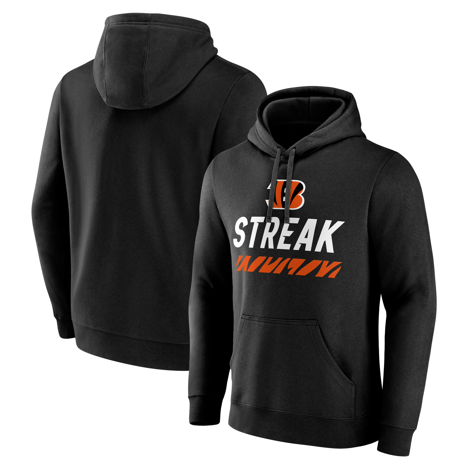 Men's Black Cincinnati Bengals Streak Pullover Hoodie