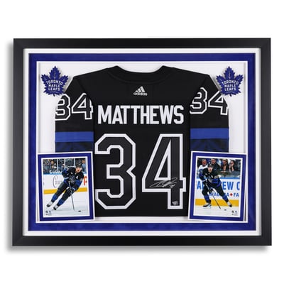 Auston Matthews Toronto Maple Leafs Autographed Deluxe Framed Black Alternate adidas Jersey