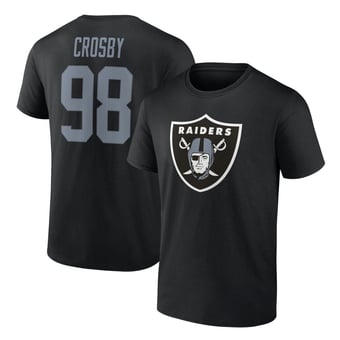 Men's Maxx Crosby Black Las Vegas Raiders Icon Name & Number T-Shirt