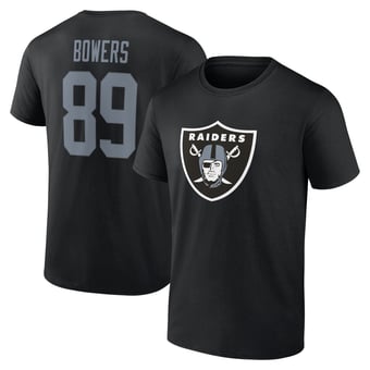 Men's Brock Bowers Black Las Vegas Raiders Icon Name & Number T-Shirt