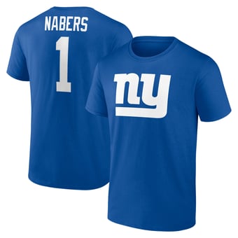 Men's Malik Nabers Royal New York Giants Icon Name & Number T-Shirt