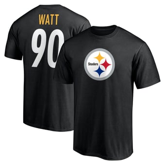 Men's T.J. Watt Black Pittsburgh Steelers Icon Name & Number T-Shirt