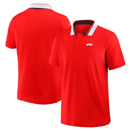 Formula 1 Classic Tipped Pique Polo - Fiery Red