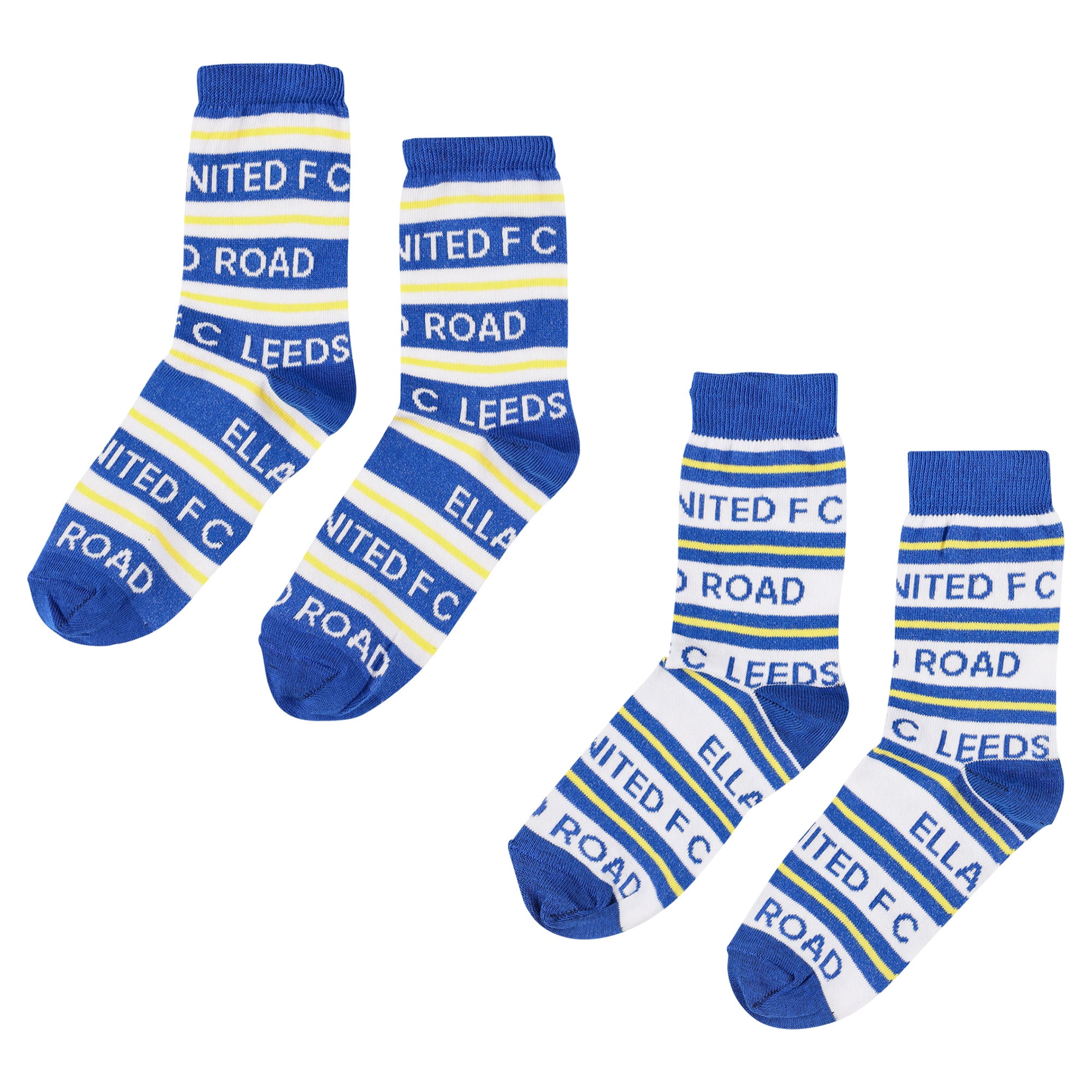 Leeds United 2 Pack Socks - White - Kids