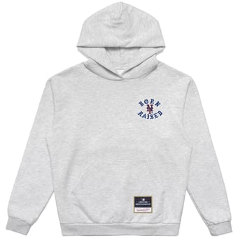 Men's Mitchell & Ness Heather Gray New York Mets Born X Raised in New York Town Pullover Hoodie