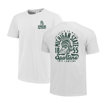 Youth White Michigan State Spartans Comfort Colors Mascot Overlay T-Shirt