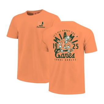 Youth Orange Miami Hurricanes Comfort Colors Mascot Overlay T-Shirt