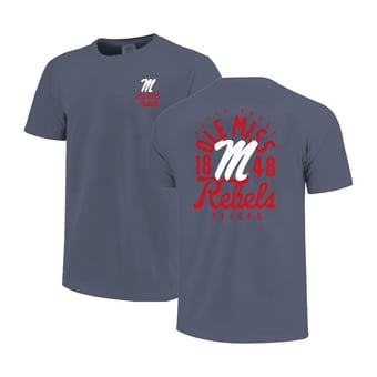 Youth Navy Ole Miss Rebels Comfort Colors Mascot Overlay T-Shirt