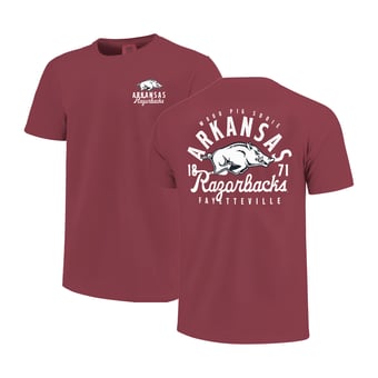 Youth Cardinal Arkansas Razorbacks Comfort Colors Mascot Overlay T-Shirt