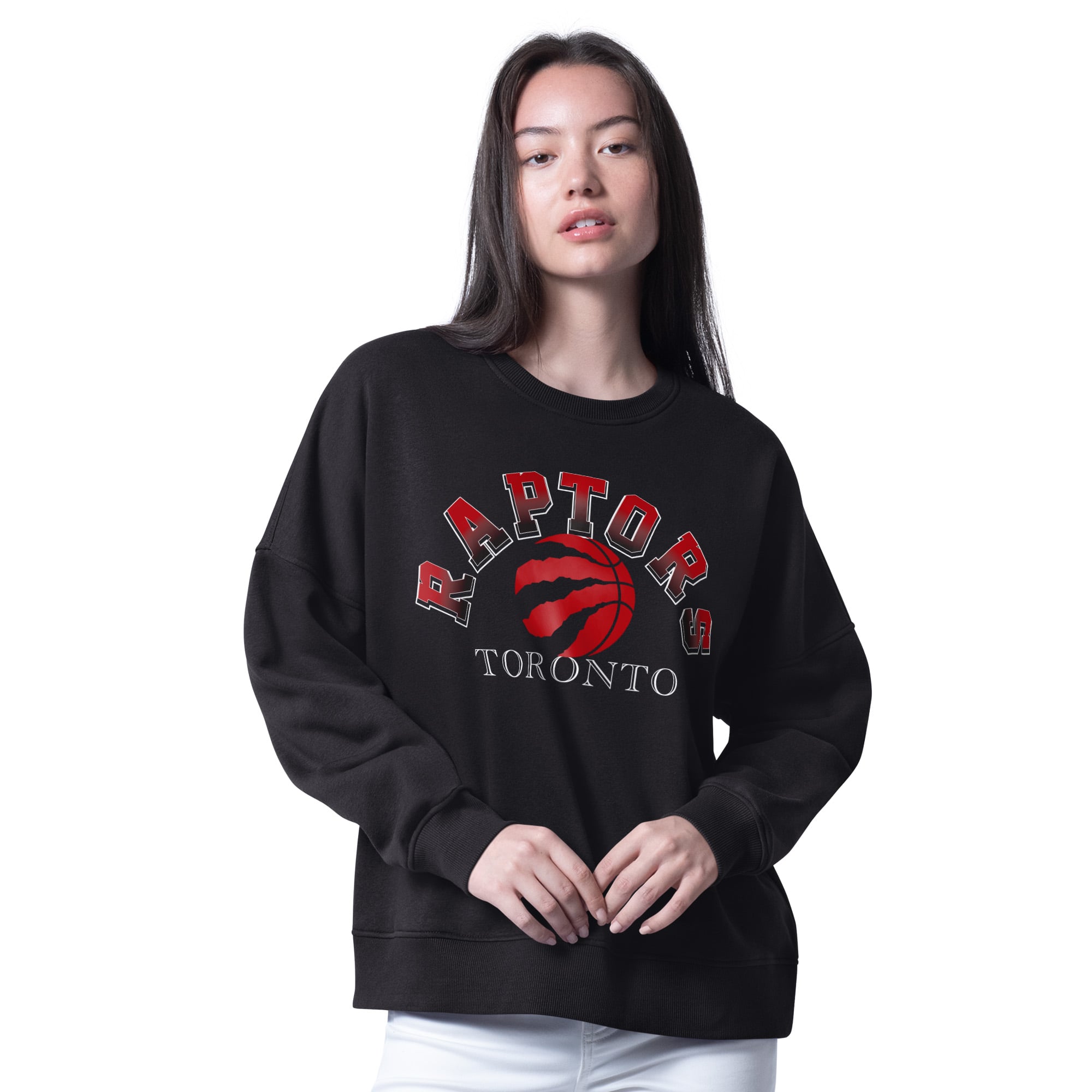 Women's G-III 4Her by Carl Banks Black Toronto Raptors Feud Fleece Sweatshirt