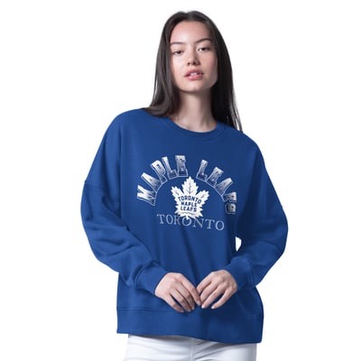 Women's Starter Blue Toronto Maple Leafs Feud Fleece Sweatshirt