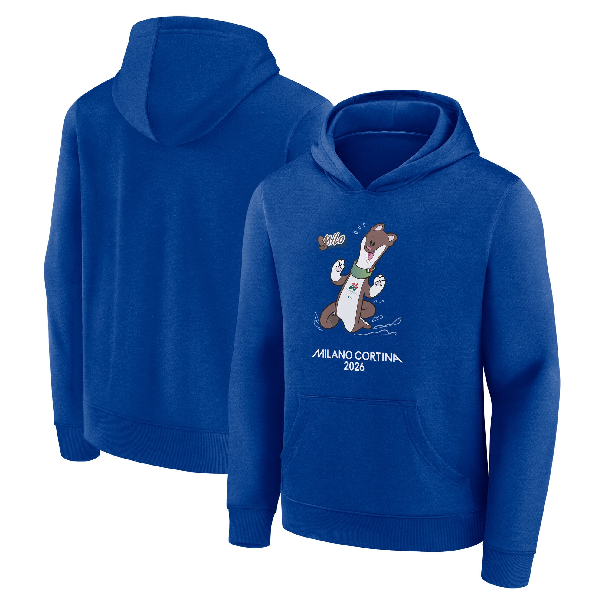 Felpa con cappuccio grafica Milo Mascot delle Paralimpiadi di Milano Cortina 2026 - Blu - Junior