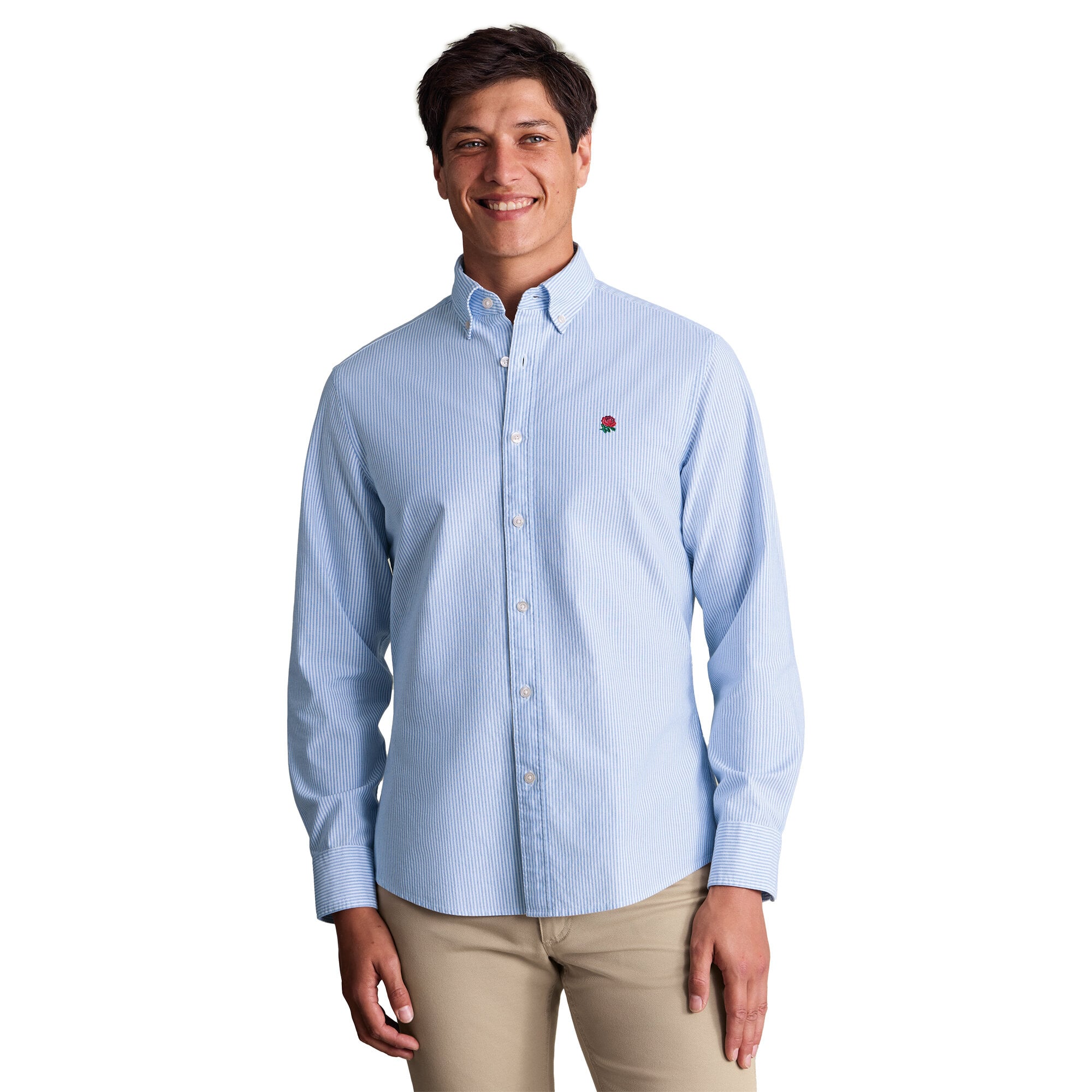 Camicia Oxford slim fit Charles Tyrwhitt England Rugby - Righe blu