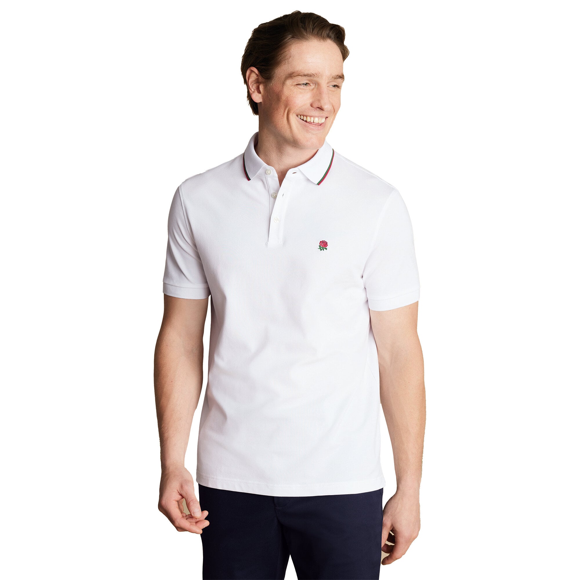 Polo con punta Charles Tyrwhitt England Rugby - Bianca