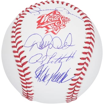 Derek Jeter, Andy Pettitte, Jorge Posada & Mariano Rivera New York Yankees Autographed 1998 World Series Logo Baseball