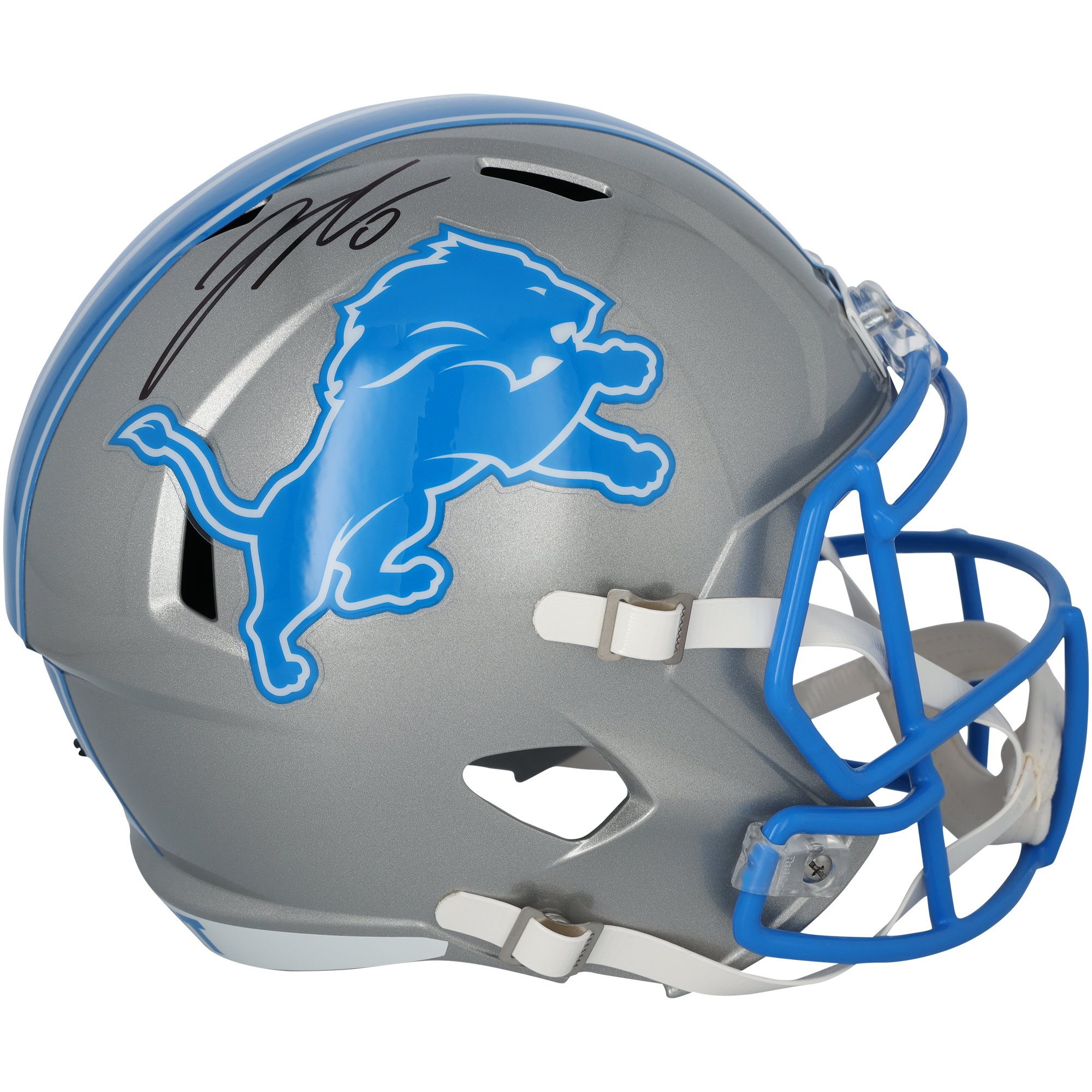 Jahmyr Gibbs Detroit Lions Autographed Riddell 2024 Speed Replica Helmet