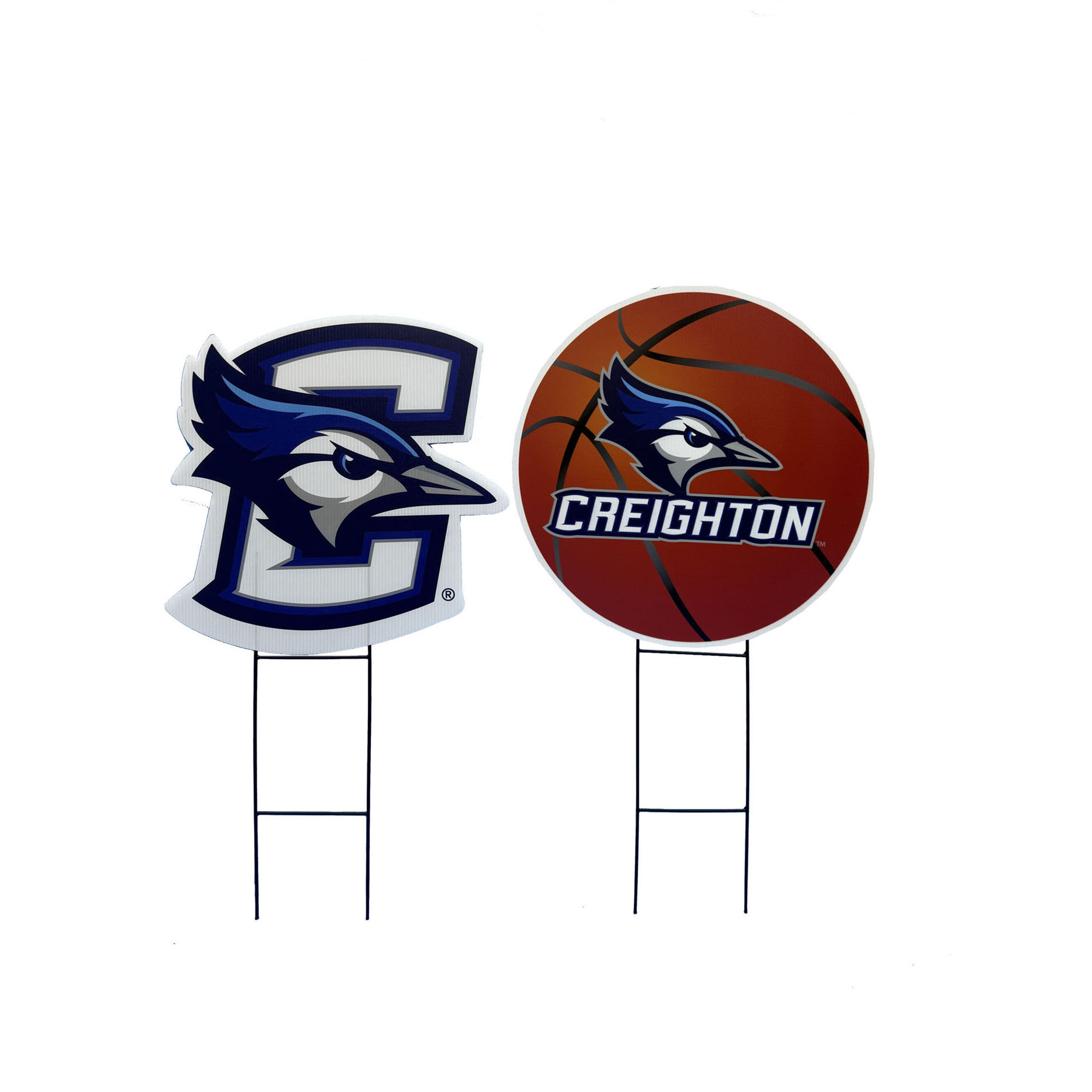 Pegasus Creighton Bluejays Logo and Helmet Two-Piece Yard Sign Set