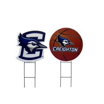 Pegasus Creighton Bluejays Logo and Helmet Two-Piece Yard Sign Set