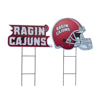 Pegasus Louisiana Ragin' Cajuns Logo and Helmet Two-Piece Yard Sign Set