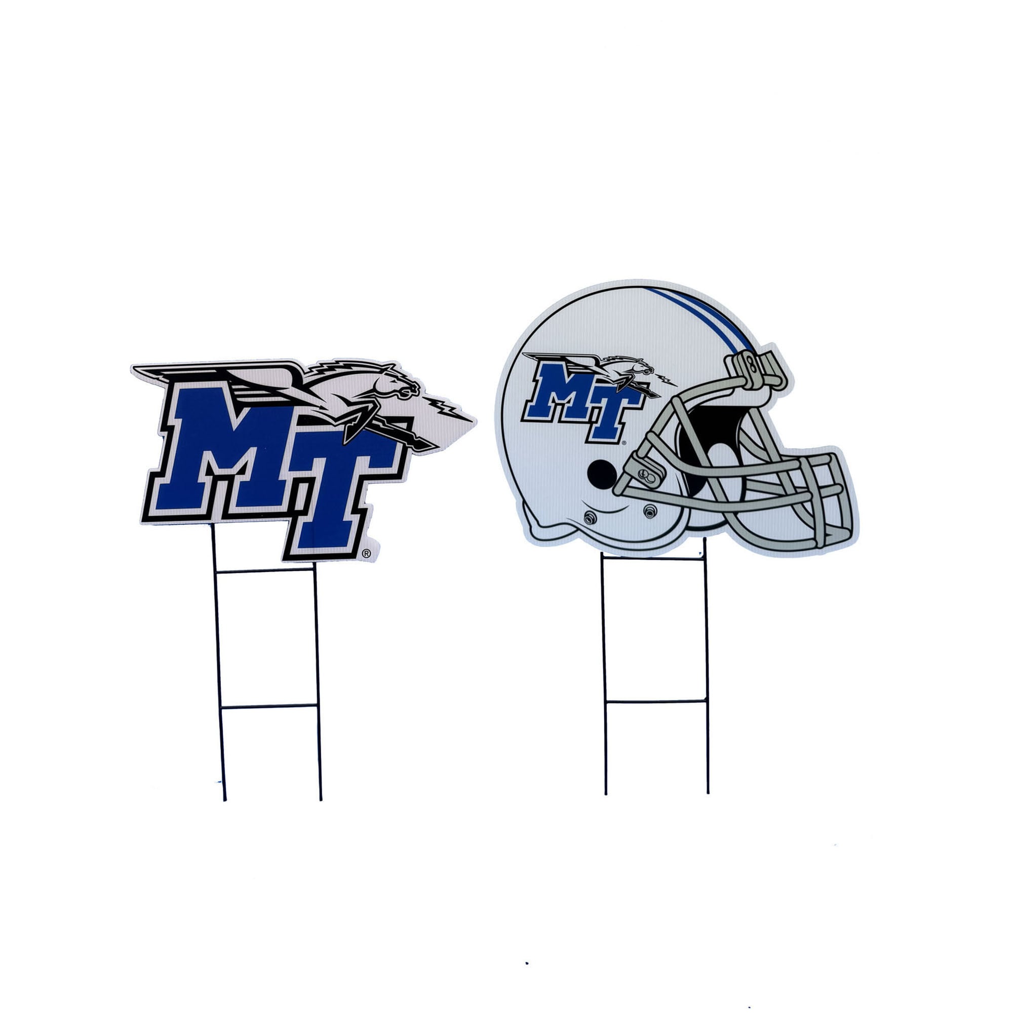 Pegasus MTSU Blue Raiders Logo and Helmet Two-Piece Yard Sign Set