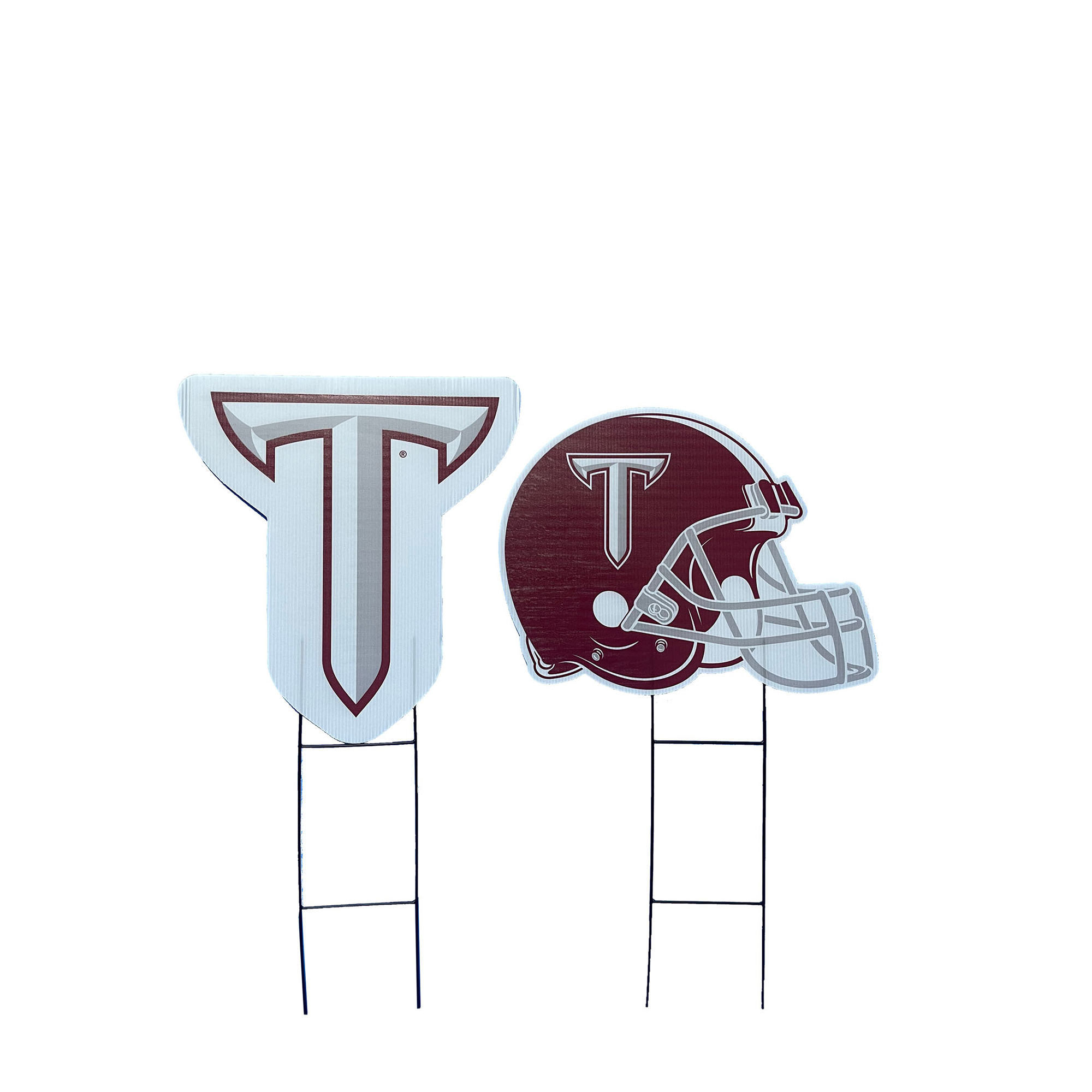 Pegasus Troy University Trojans Logo and Helmet Two-Piece Yard Sign Set