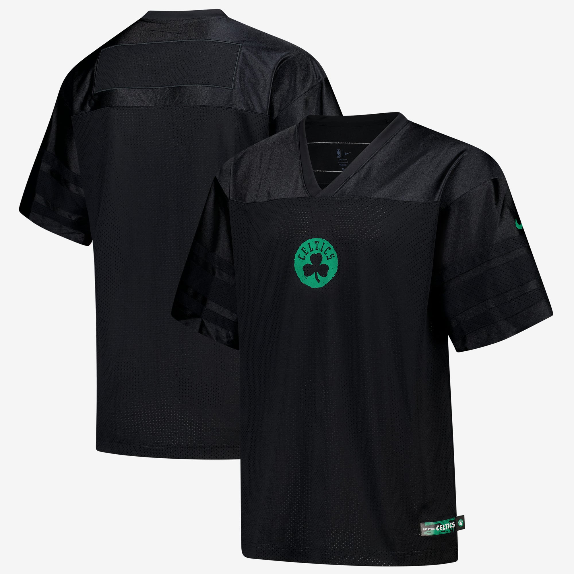 Camiseta de fútbol americano Nike Courtside de los Boston Celtics - Negro - Hombre