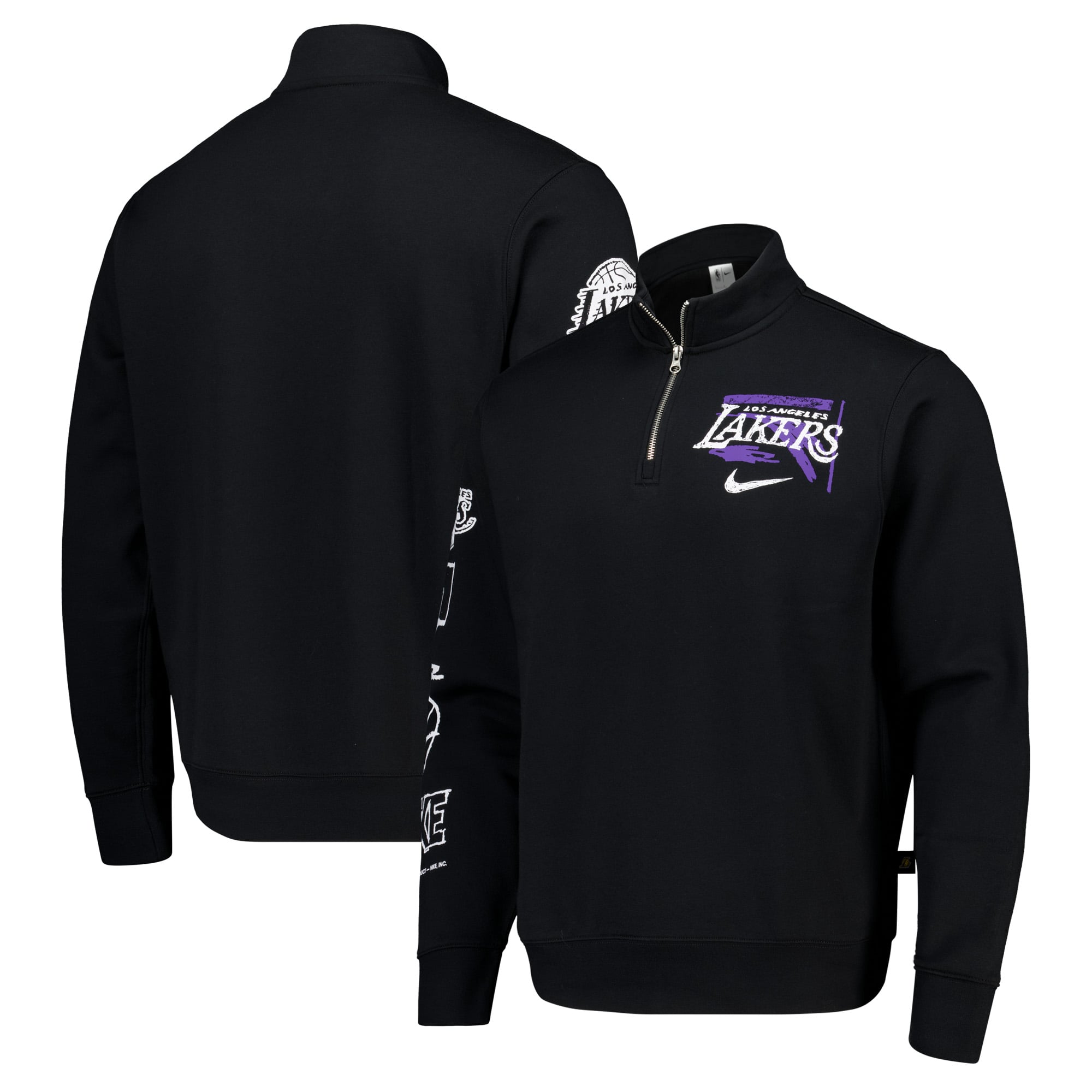 Camiseta con media cremallera Nike Courtside de los Los Angeles Lakers - Negro - Hombre