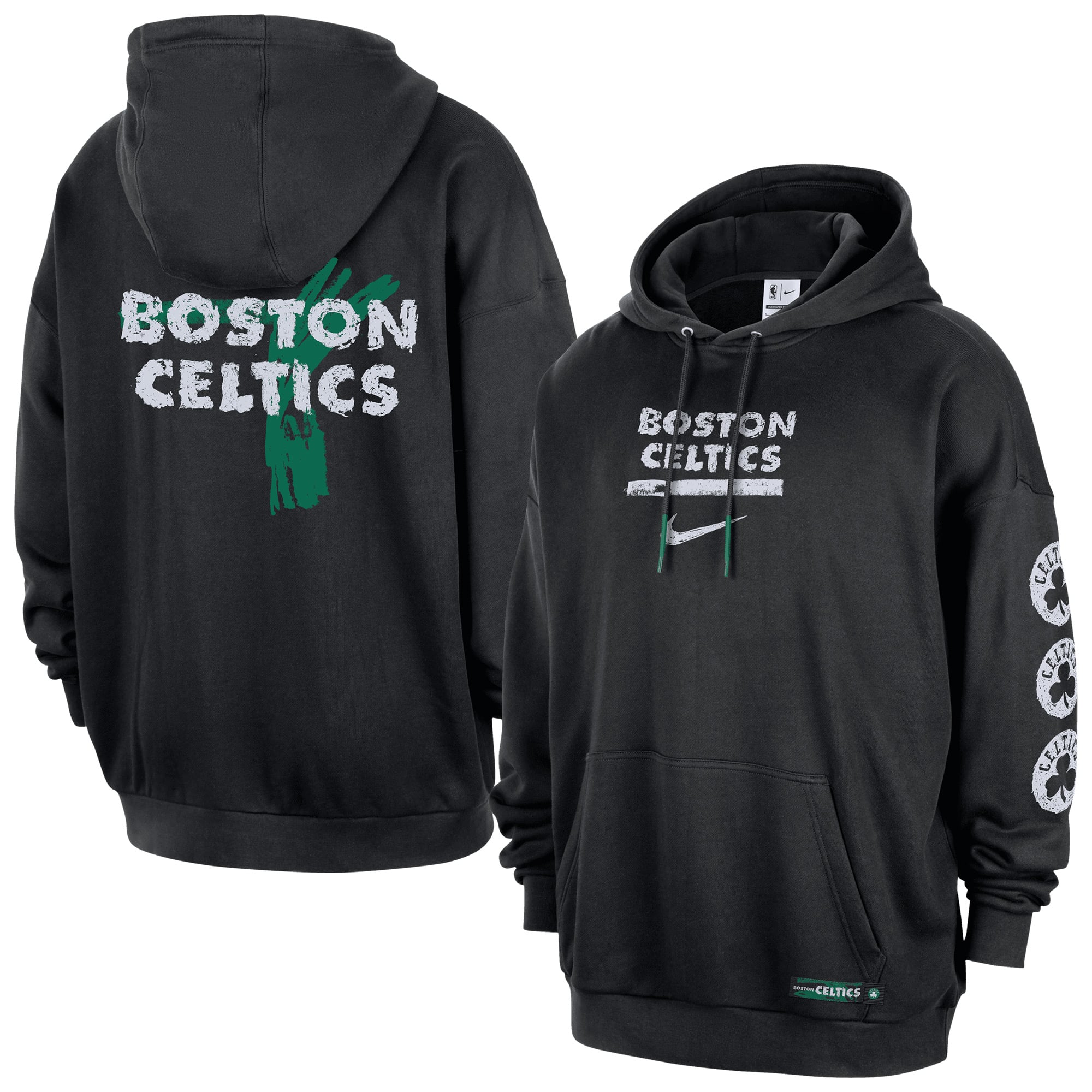 Felpa con cappuccio Nike Courtside dei Boston Celtics - Nera - Uomo