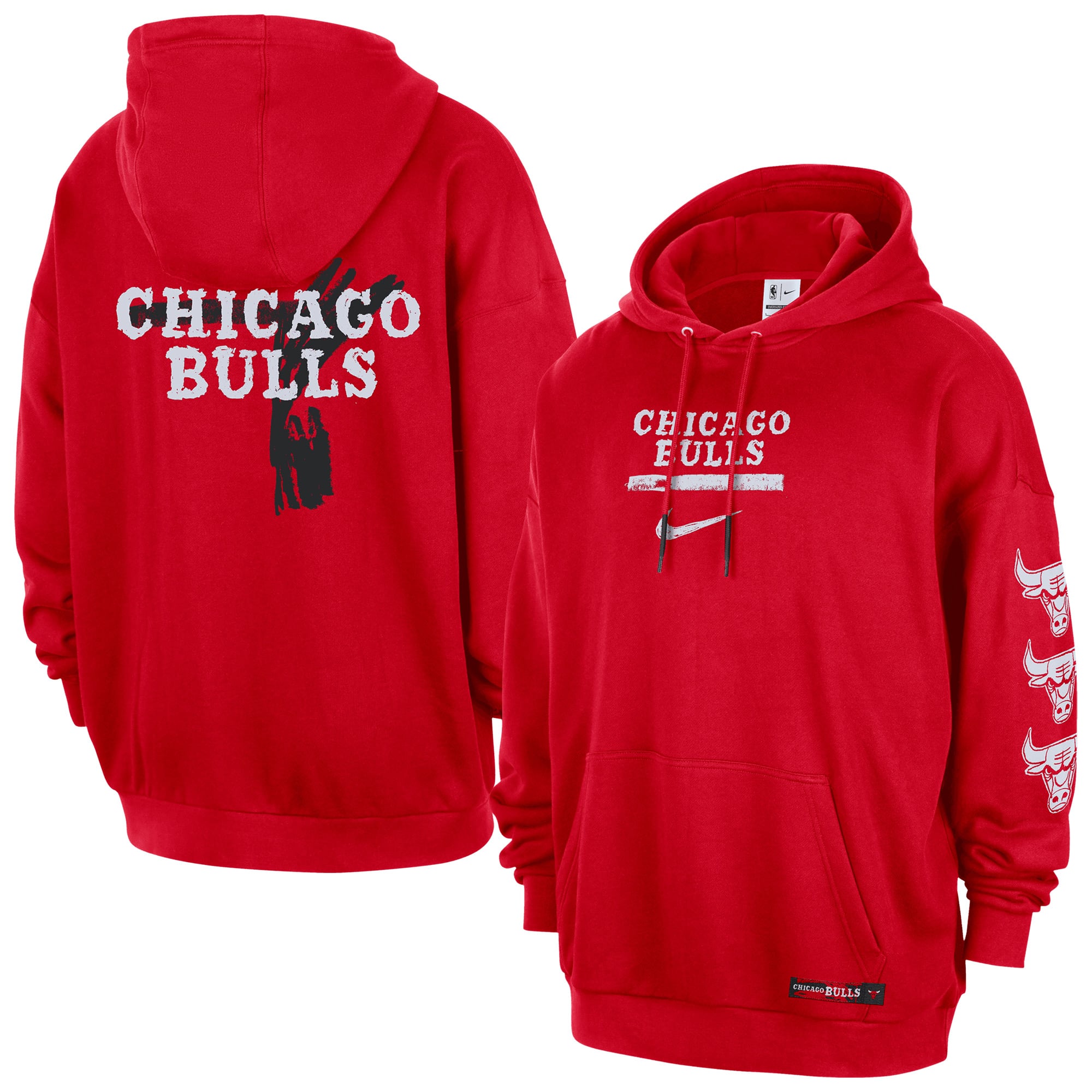 Sweat à capuche Nike Courtside des Chicago Bulls - Rouge université - Homme