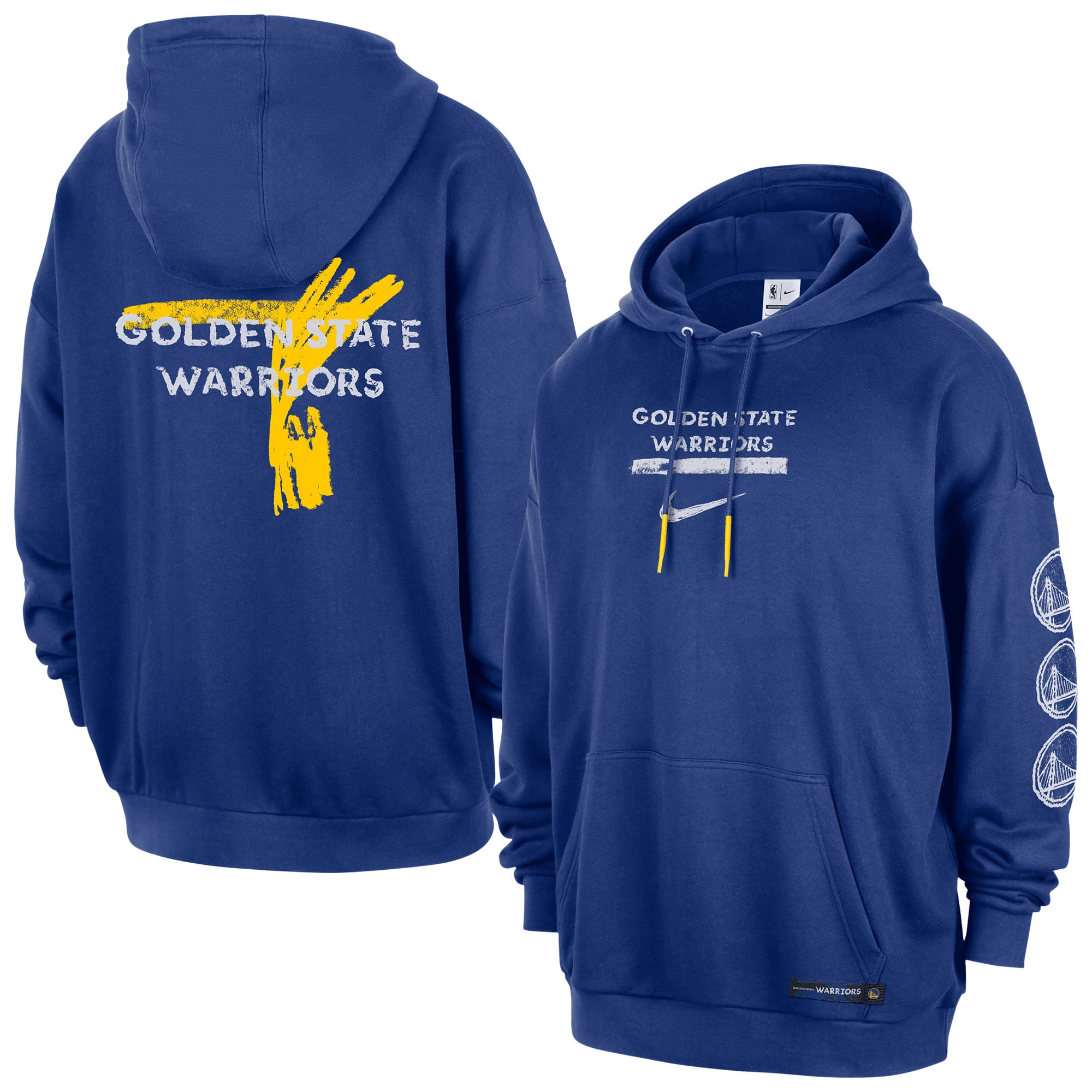 Felpa con cappuccio Golden State Warriors Nike Courtside - Blu Rush - Uomo