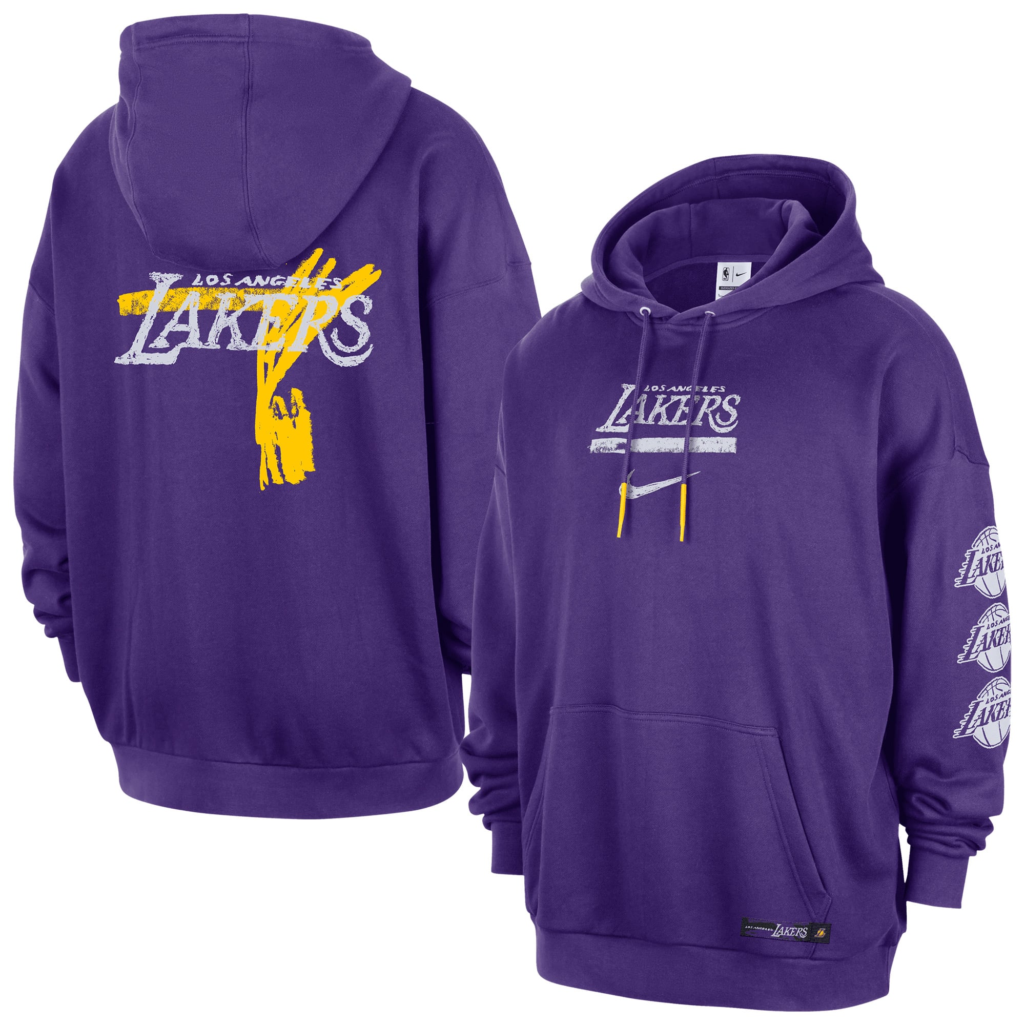 Felpa con cappuccio Nike Courtside dei Los Angeles Lakers - Viola Field - Uomo