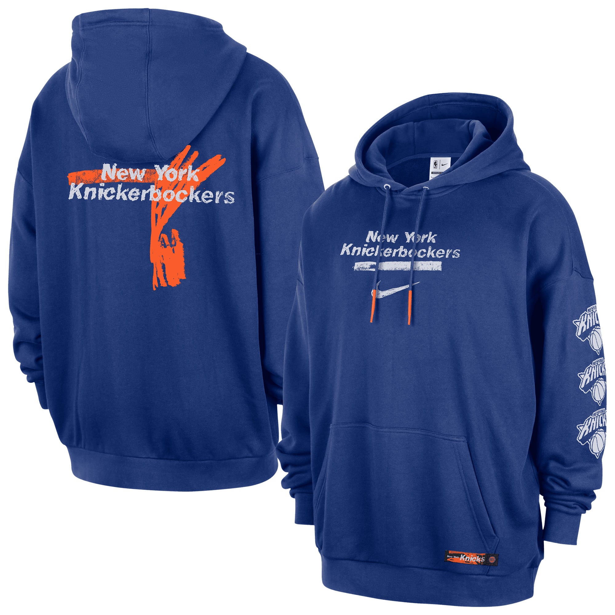 New York Knicks Nike Courtside Pullover-Hoodie – Rush Blue – Herren
