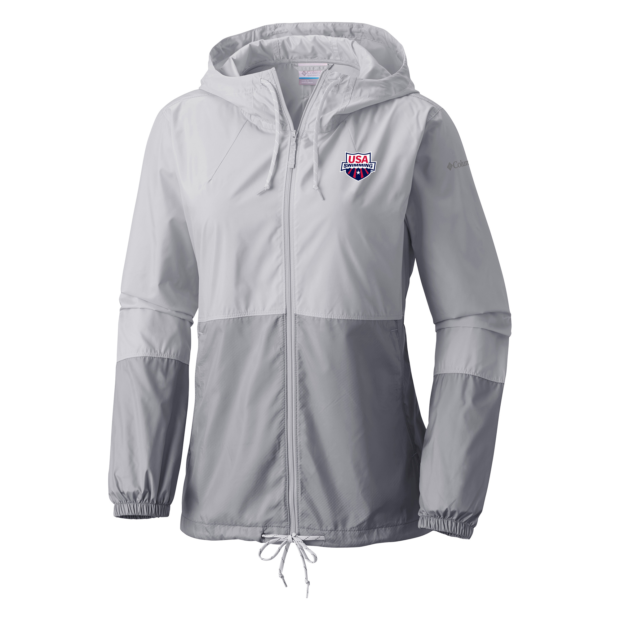 Women's Columbia White USA Swimming Flash Forward Full-Zip Windbreaker Jacket