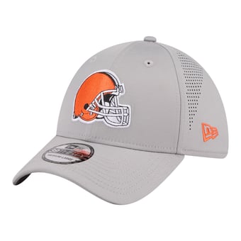 Men's New Era  Gray Cleveland Browns Perforated 39THIRTY Flex Hat