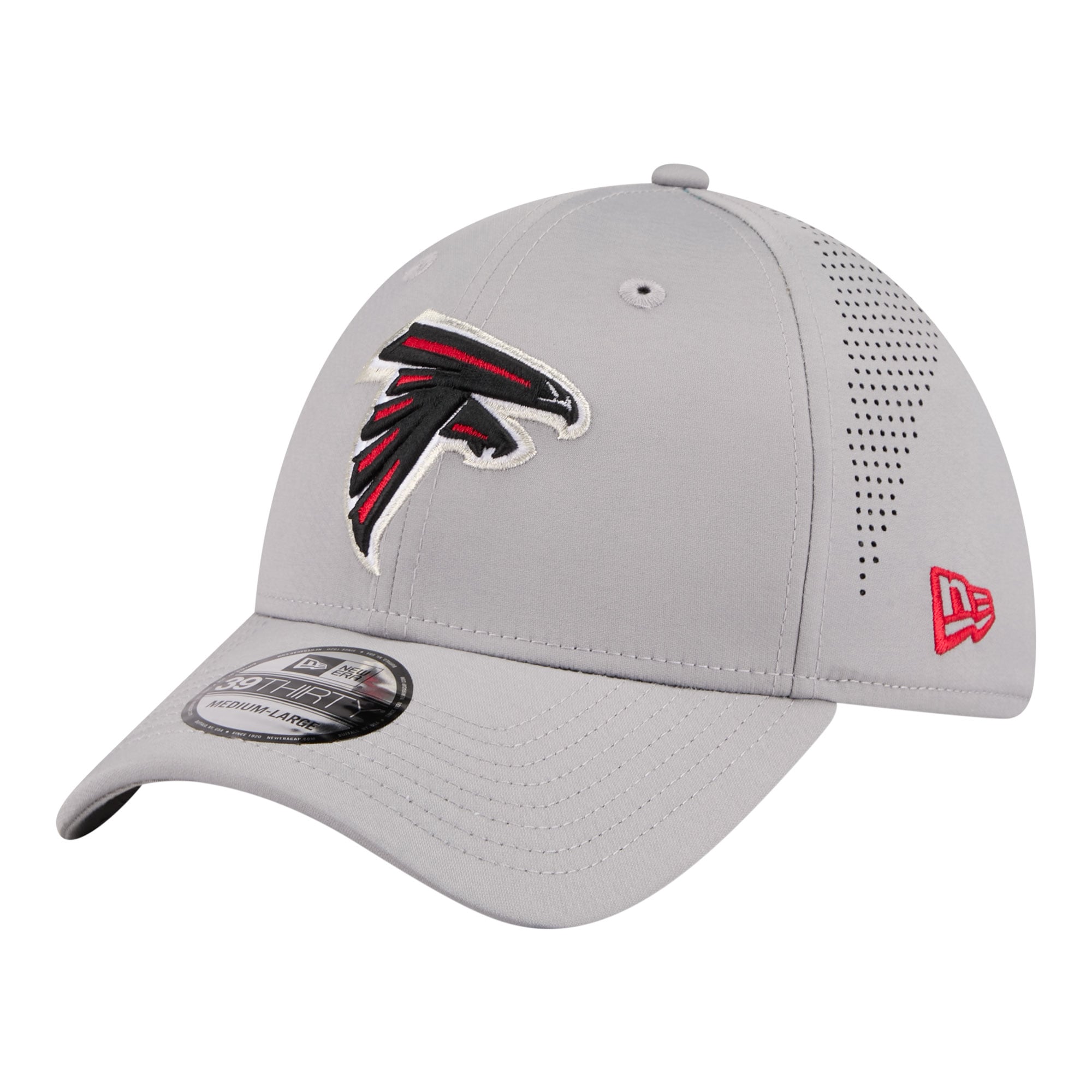 Men's New Era  Gray Atlanta Falcons Perforated 39THIRTY Flex Hat