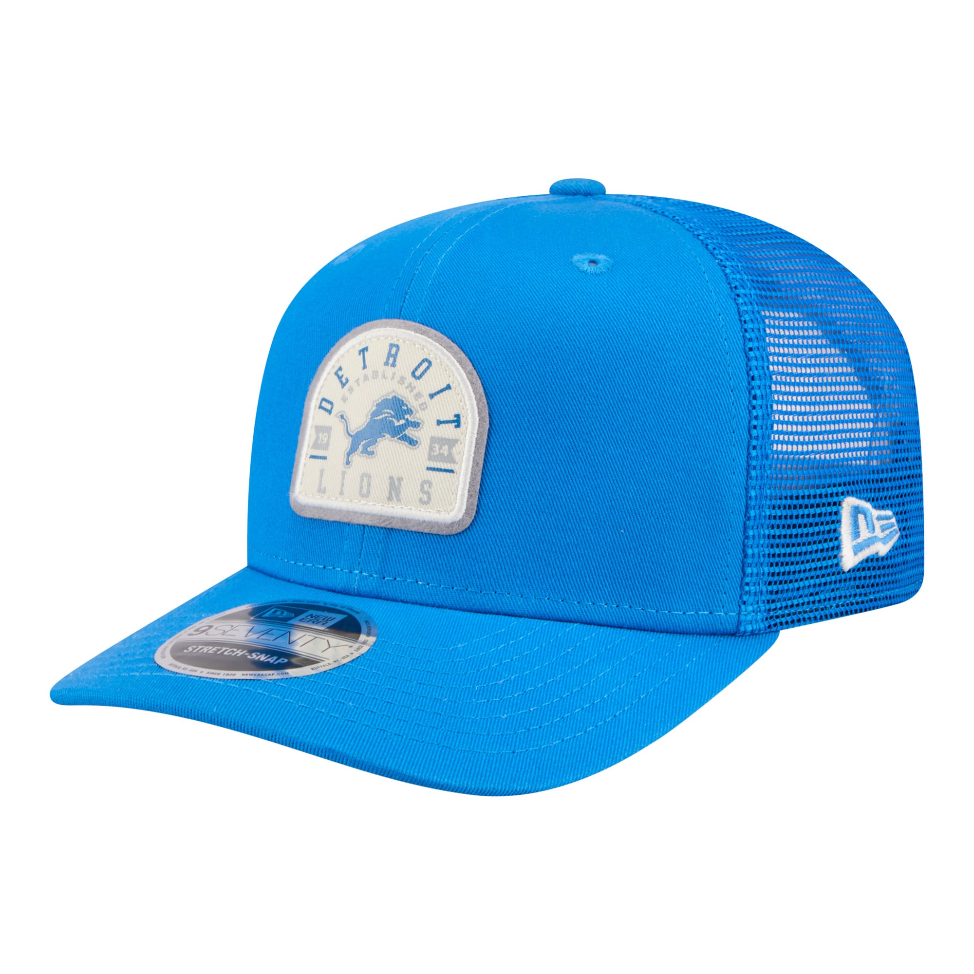 Men's New Era Blue Detroit Lions Contest 9SEVENTY Adjustable Trucker Hat
