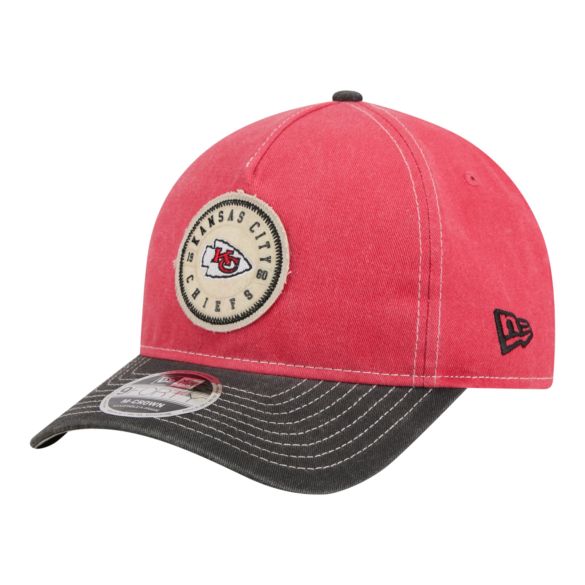 Men's New Era  Red/Black Kansas City Chiefs 9FORTY Felt A-Frame Adjustable Hat