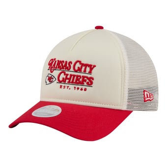 Women's New Era  Cream/Red Kansas City Chiefs Retro A-Frame 9FORTY Adjustable Hat