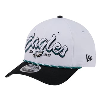 Men's New Era  White Philadelphia Eagles Team Loyal A-Frame 9FORTY Adjustable Hat